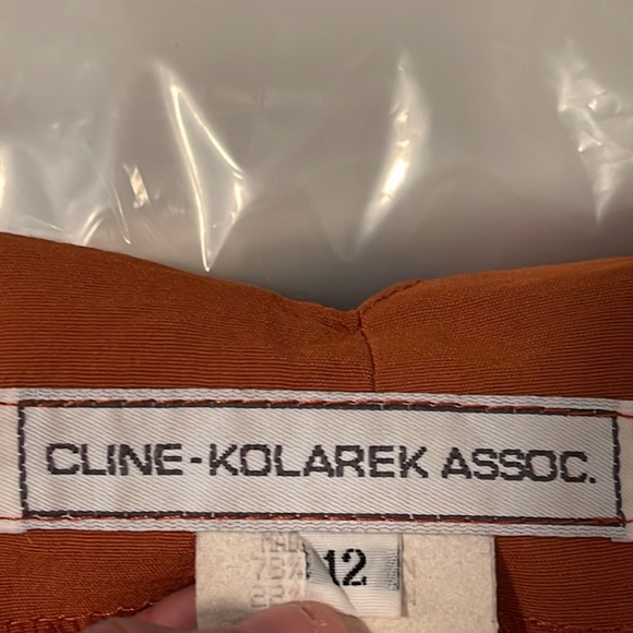 Vtg Cline Kolarek Rust Brown Midi High Waisted Shorts Size 12 - Picture 8 of 8